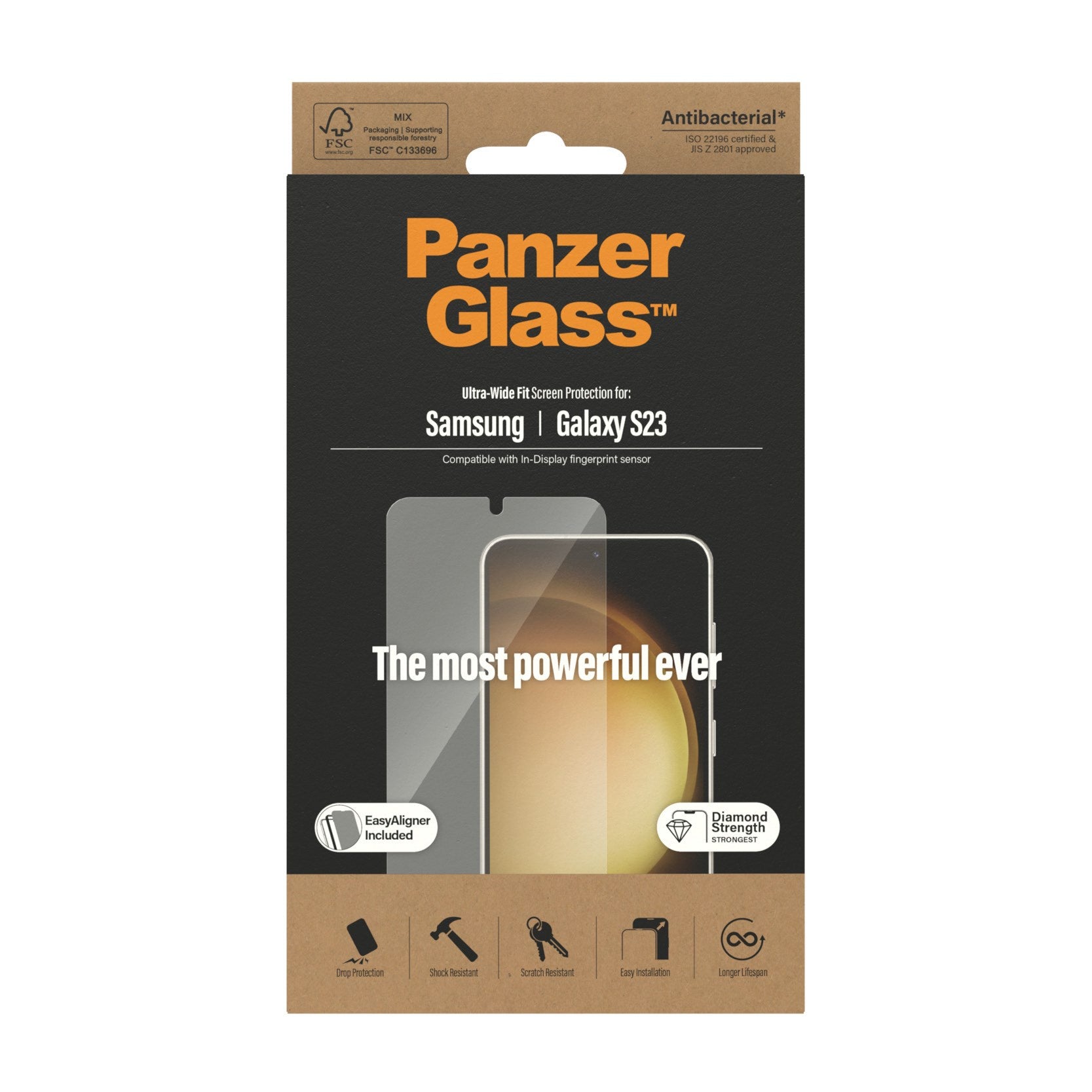 PanzerGlass® Screen Protector Samsung Galaxy S23 | Ultra-Wide Fit w. EasyAligner